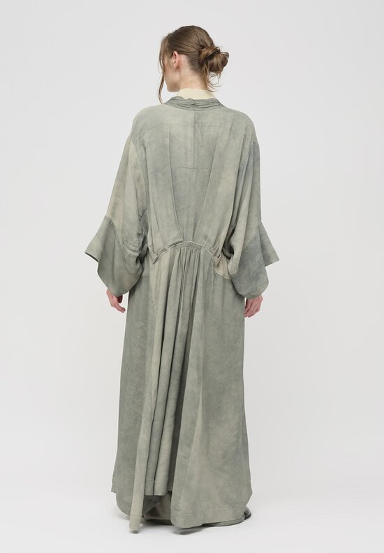 Ziggy Chen Wide Sleeve Long Dress Coat in Seafoam Grey	