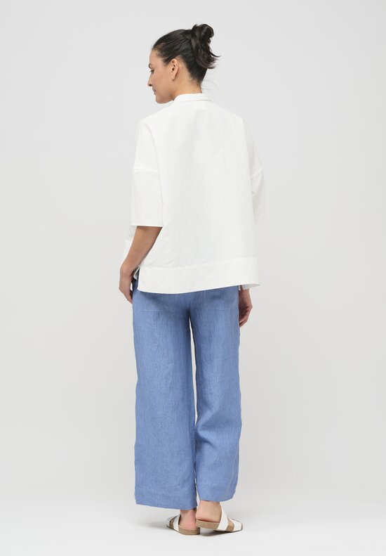 Asciari Cotton & Linen Hiera Shirt in Natural White	