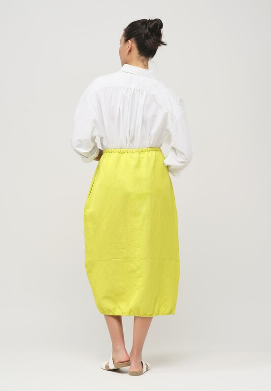 Asciari Cotton & Linen Claire Skirt in Corn Green	