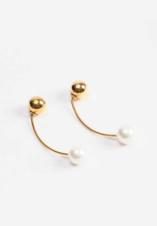 Dries Van Noten Chain Stud Pearl Earrings