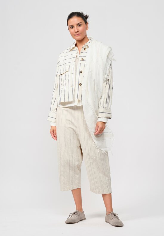 Forme d'Expression Woven Cotton & Silk Fisherman Pants	