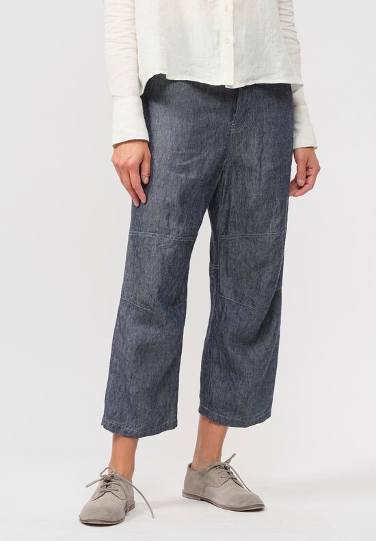 Forme d'Expression Woven Ramie & Linen 5 Pocket Pants	