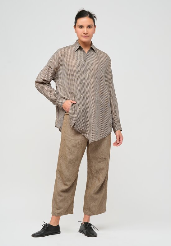 Forme d'Expression Woven Ramie & Linen 5 Pocket Pants in Reed	