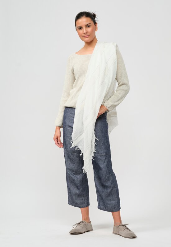 Forme d'Expression Woven Cotton Liz Scarf in White