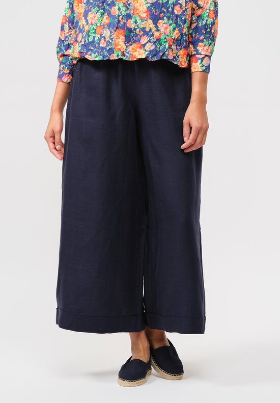 Daniela Gregis Linen Pajama Pocket Pants in Tyrrhenian Blue	