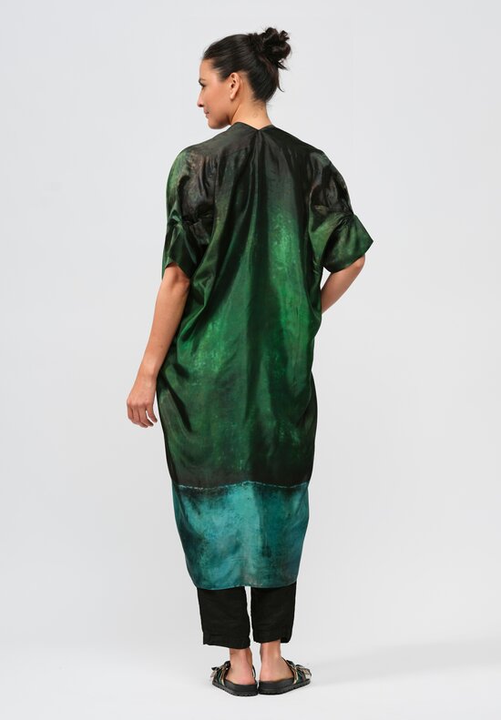 Masnada Pleated Sleeve Tunic in Forest Green