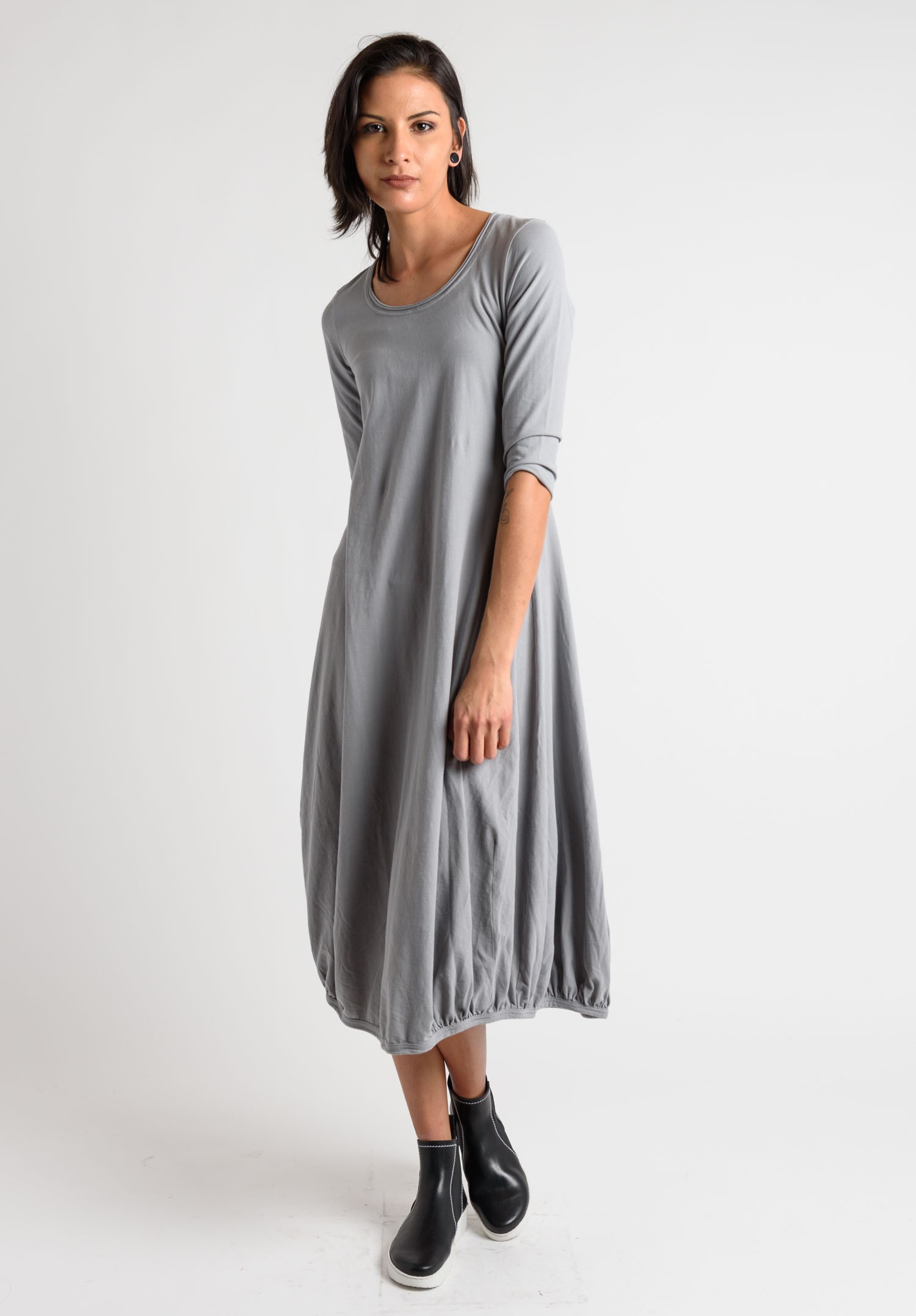 Rundholz Black Label 3/4 Sleeve Tulip Dress in Grey | Santa Fe Dry ...