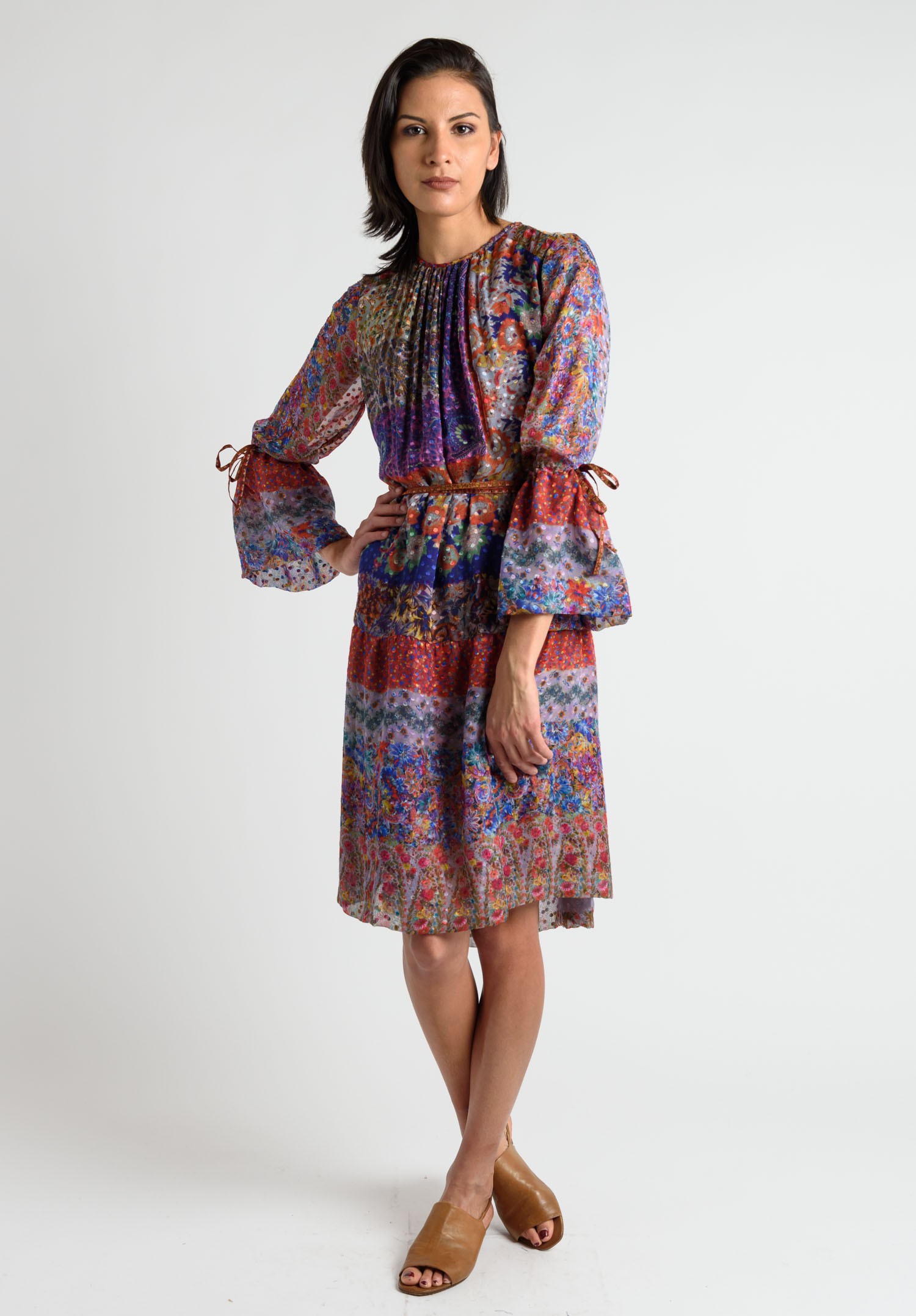 Etro Runway Silk Floral Dress in Red/Purple | Santa Fe Dry Goods ...