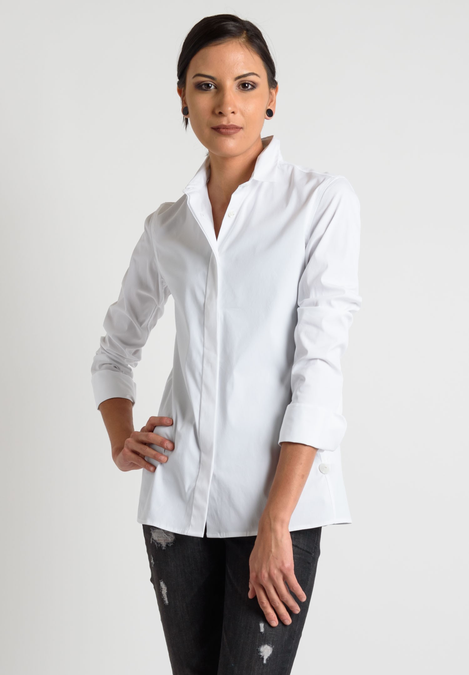 Lareida Long Sleeve Placket Shirt in White | Santa Fe Dry Goods Trippen ...