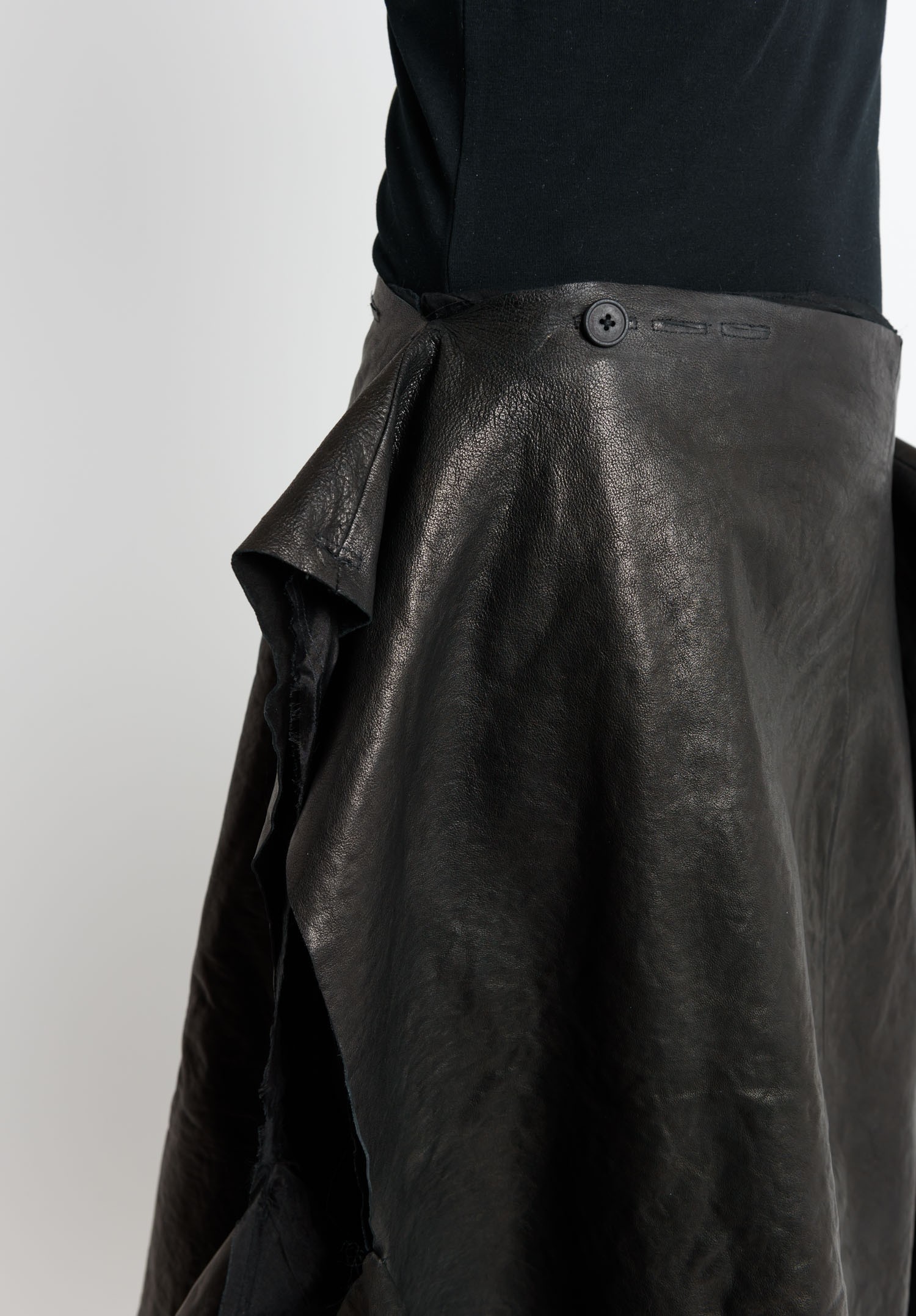 Rundholz Dip Lamb Leather Skirt in Black | Santa Fe Dry Goods ...