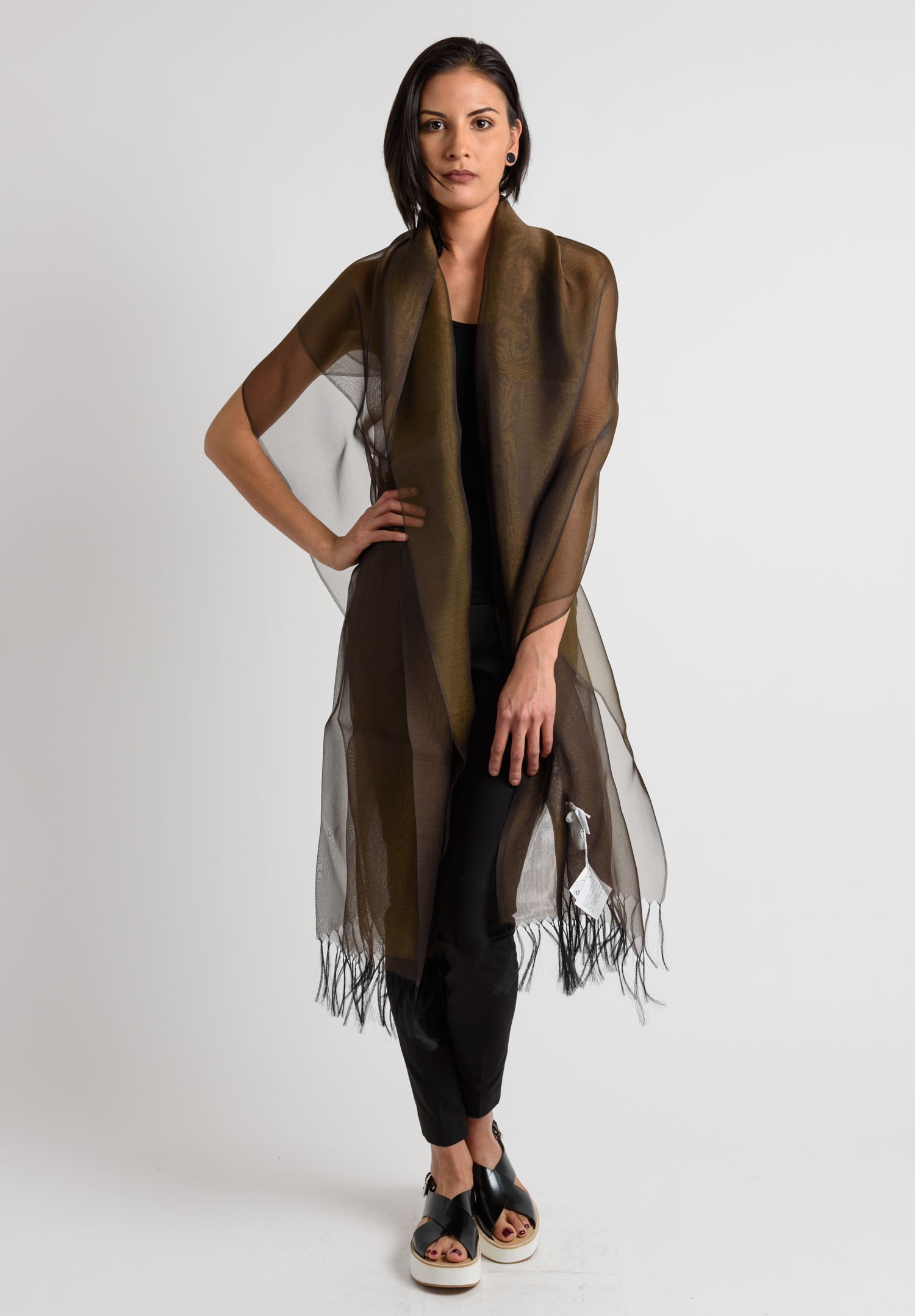 Issey Miyake Double Layer Shawl in Gold | Santa Fe Dry Goods Trippen ...