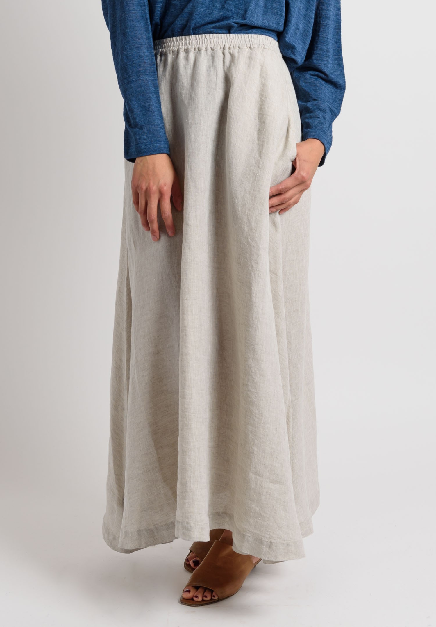 Eskandar Linen A-Line Skirt in Oatmeal | Santa Fe Dry Goods . Workshop ...