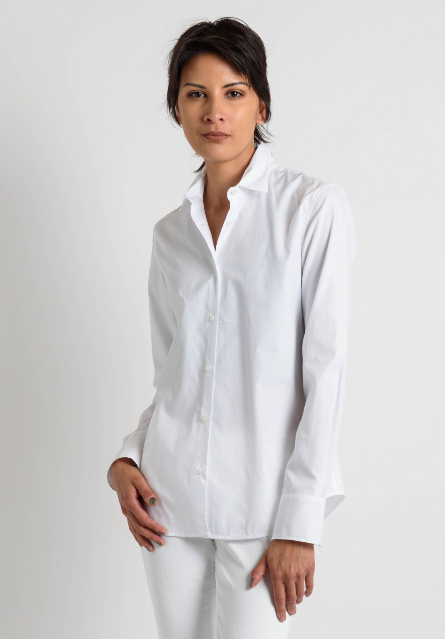 Lareida Cotton Fitted Shirt in White | Santa Fe Dry Goods Trippen ...