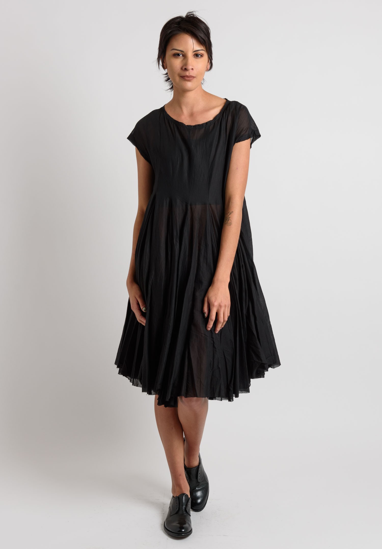 Rundholz Cotton Sheer Oversized Dress in Black | Santa Fe Dry Goods ...