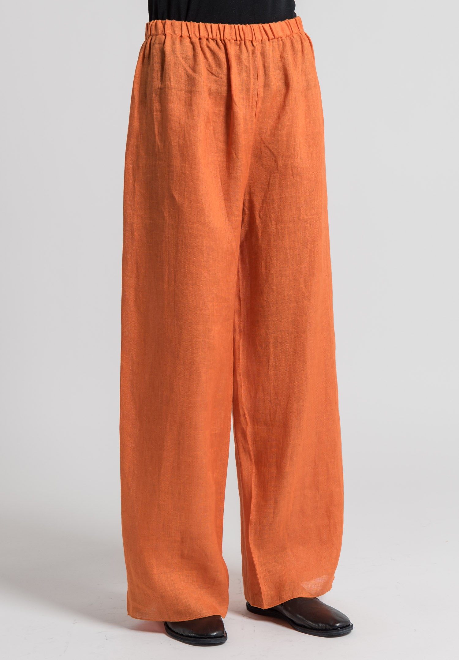 orange linen pants