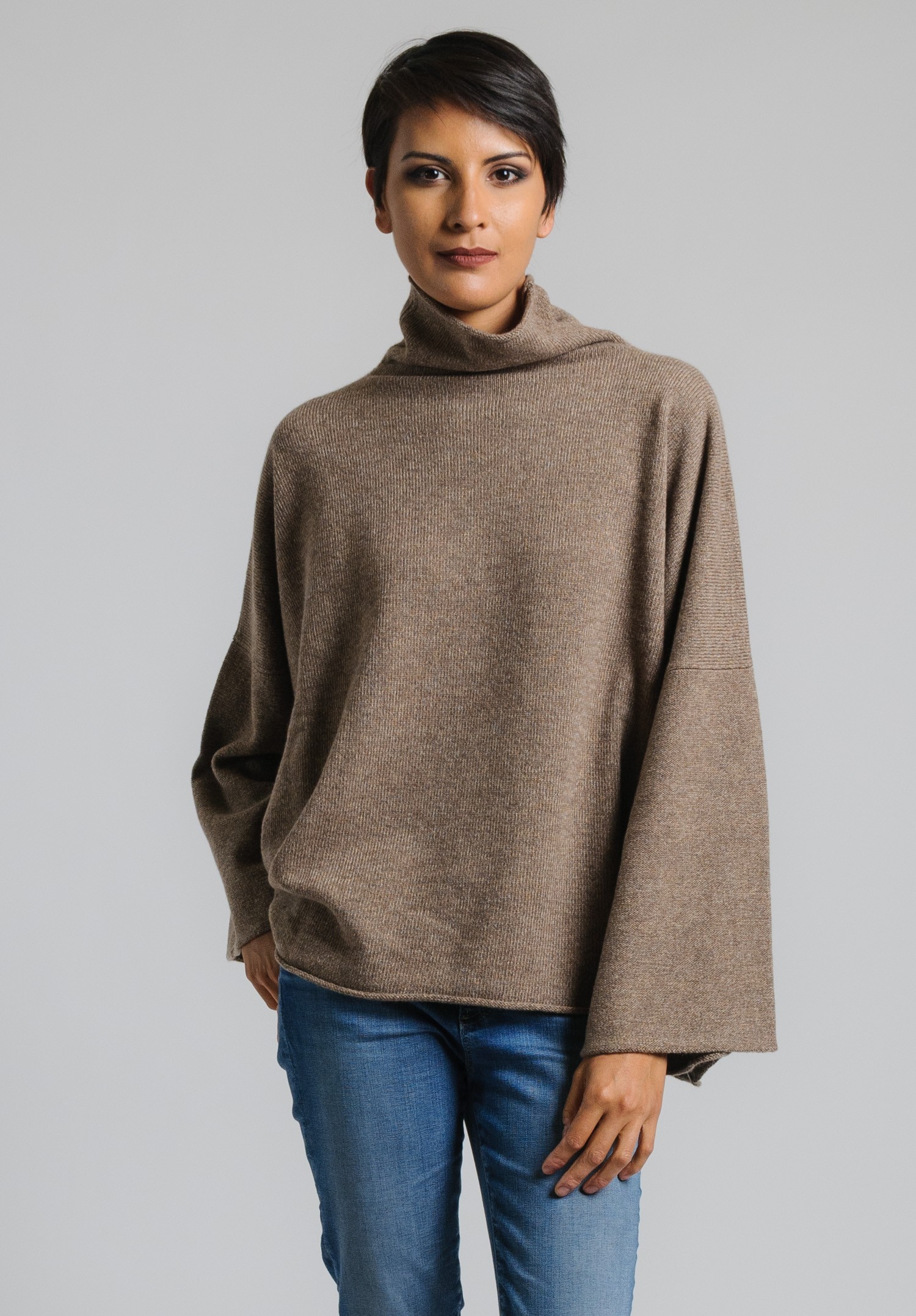 Hania Cashmere Funnel Neck Sweater in Otterferry | Santa Fe Dry Goods ...