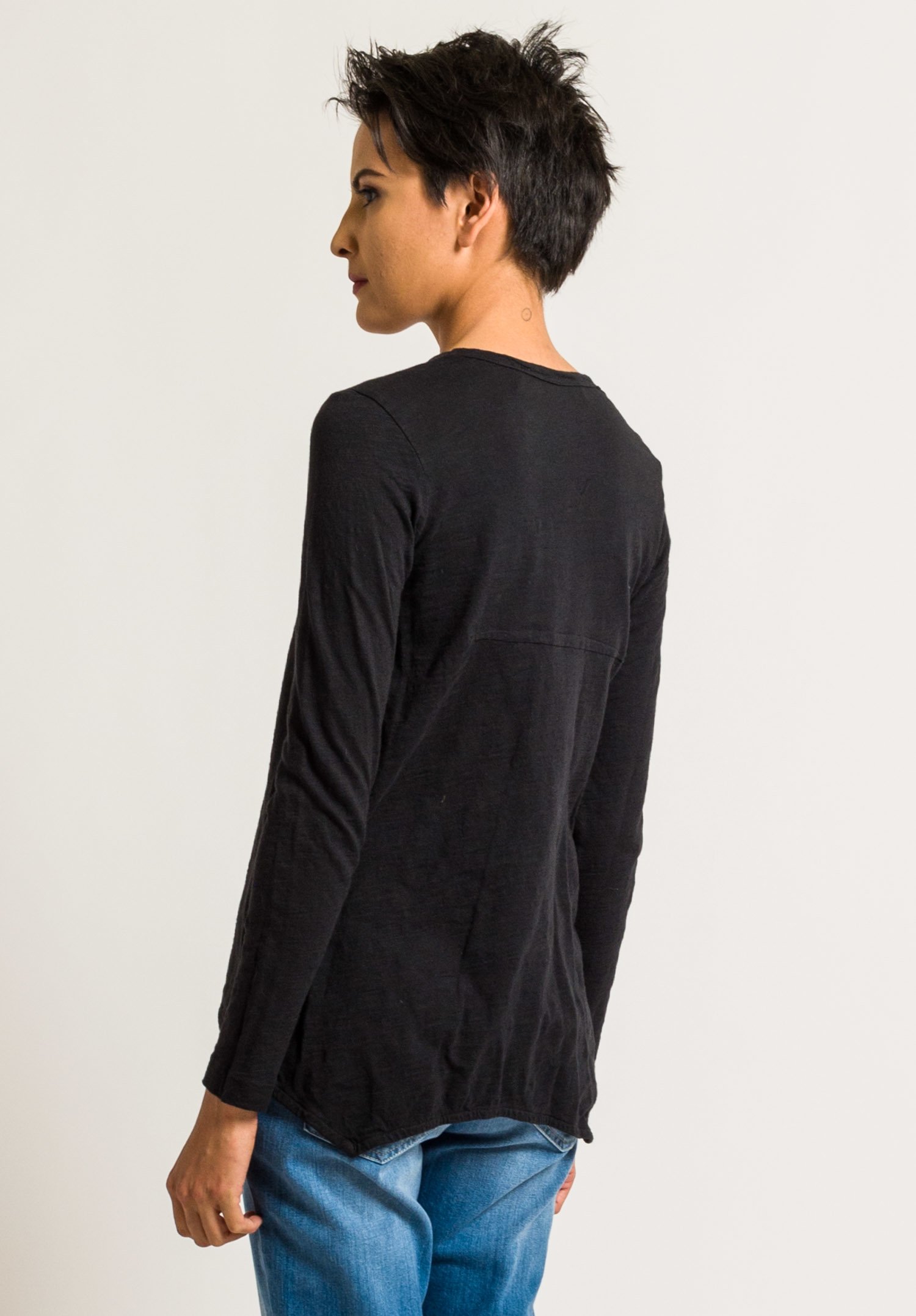 Wilt Long Sleeve Shrunken Boyfriend Tee in Black | Santa Fe Dry Goods ...