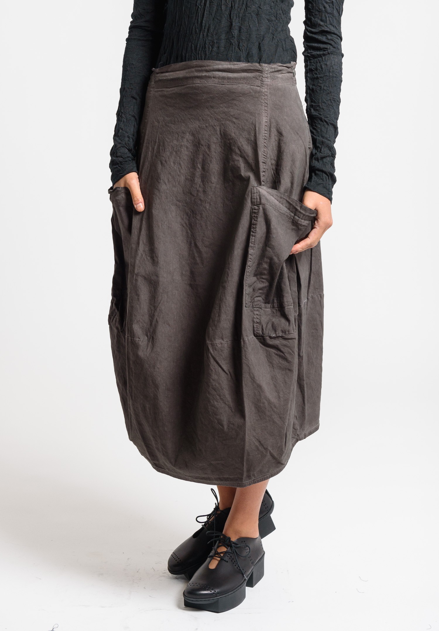 Rundholz Black Label Stretch Linen Tulip Skirt in Ash | Santa Fe Dry ...