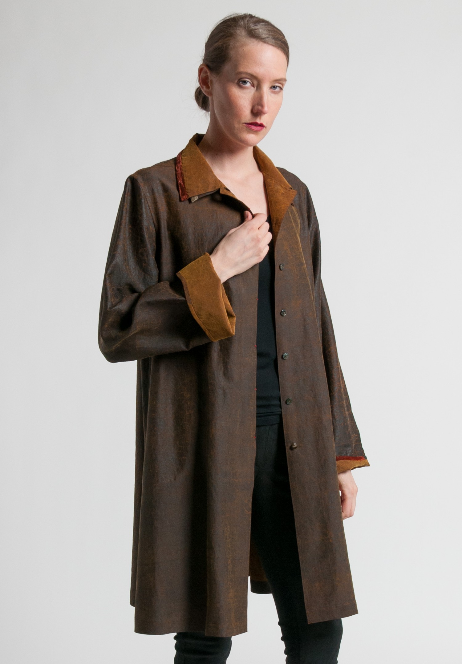 Sophie Hong Silk Double Collar Jacket in Brown | Santa Fe Dry Goods ...