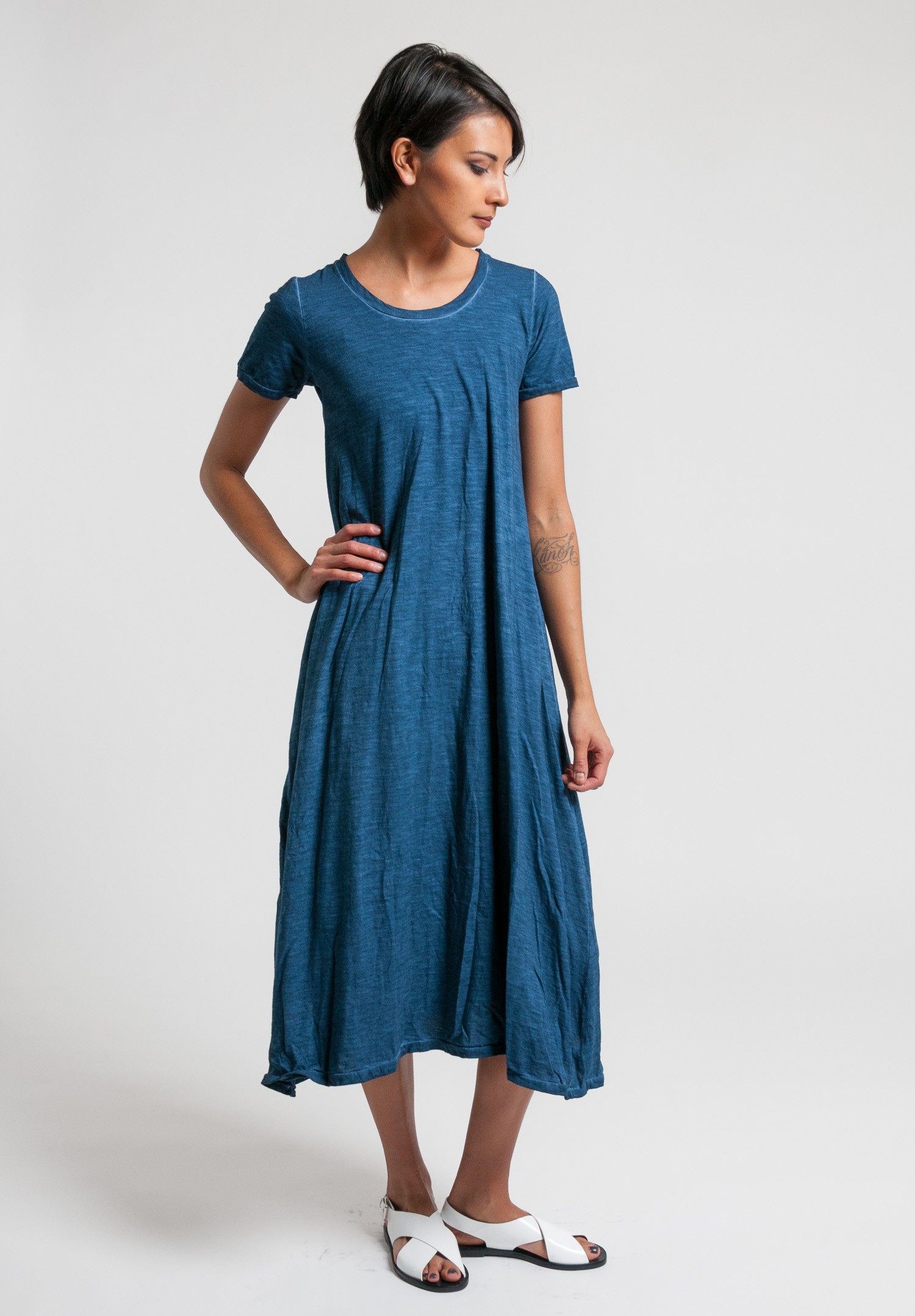 Gilda Midani Short Sleeve Monoprix Dress in Deep Blue | Santa Fe Dry ...