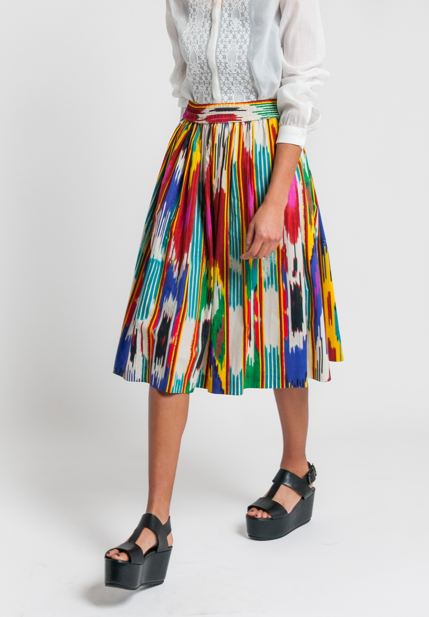 Etro Cotton Ikat Printed Skirt in Multi Color | Santa Fe Dry Goods ...