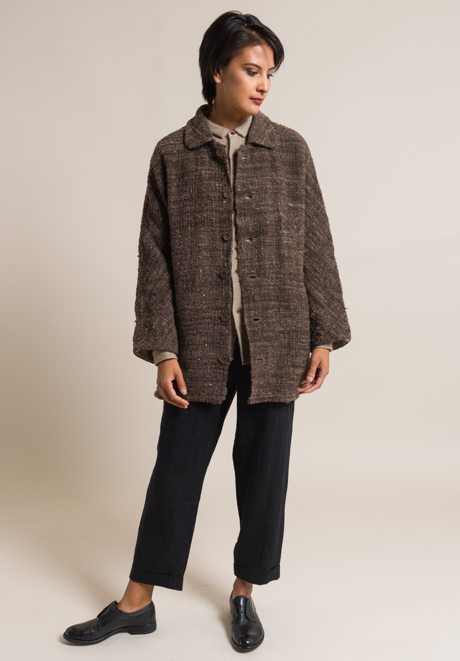 Kaval Homespun Merino Wool Dolman Coat in Brown | Santa Fe Dry Goods ...