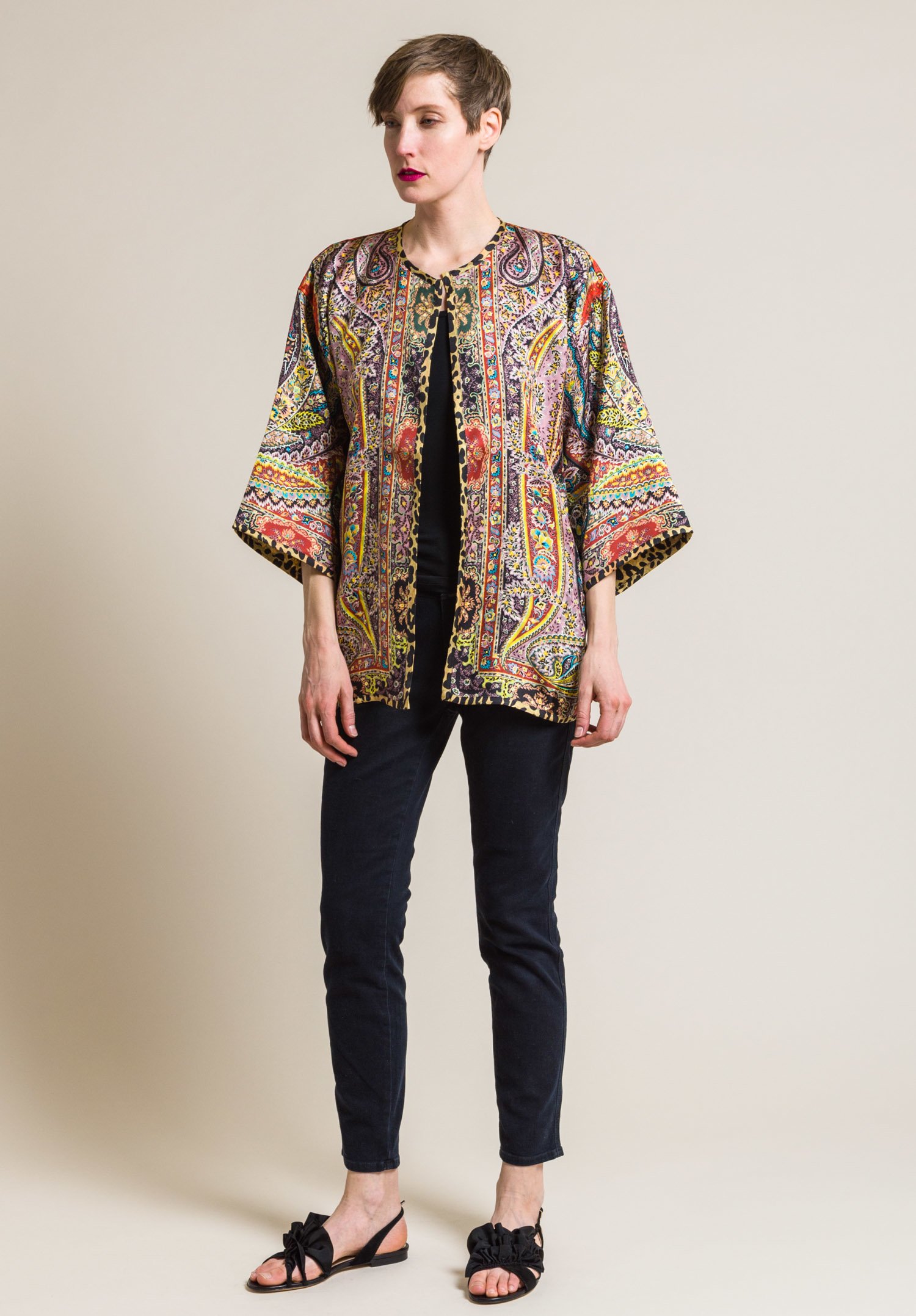Etro Silk Reversible Paisley & Leopard Print Jacket in Multicolor ...