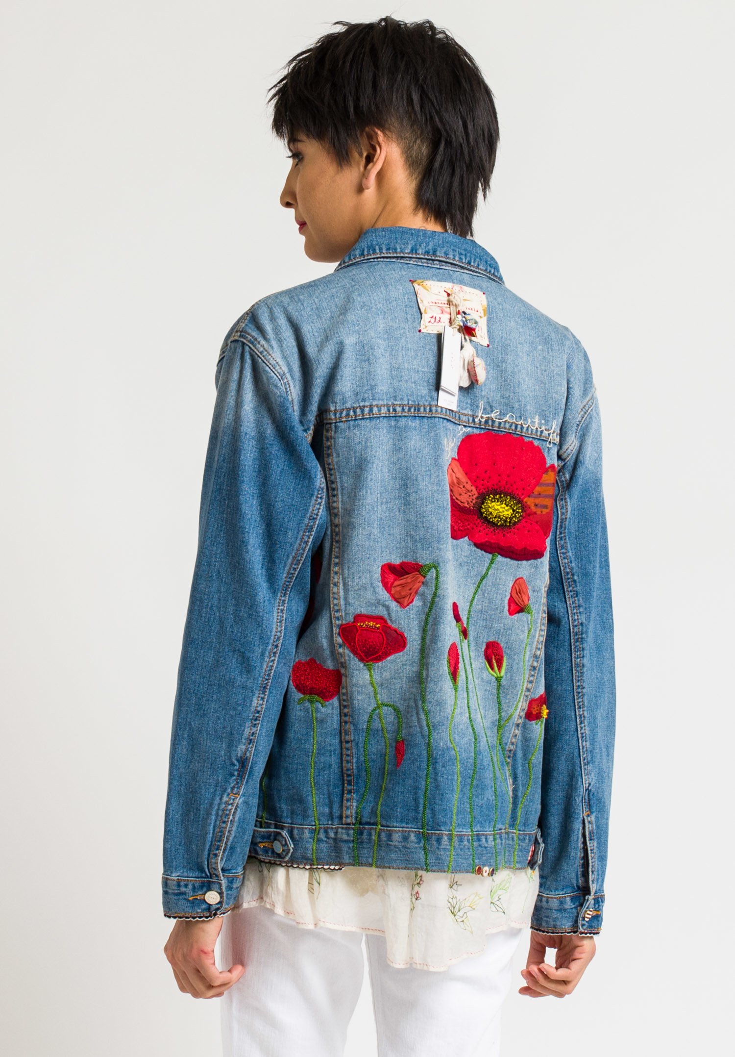 Péro Limited Edition Cotton Denim Jacket in #17 Poppies | Santa Fe Dry ...