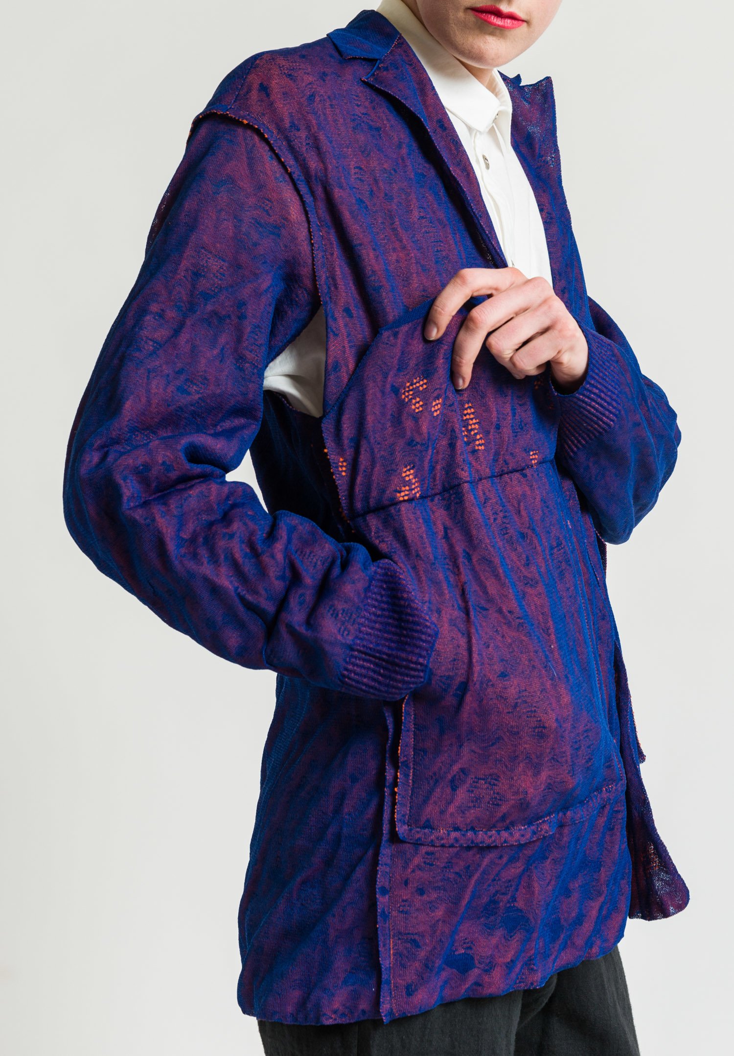 Boboutic Paper/Cotton Open Jacket in Blue/Orange Santa Fe Dry Goods