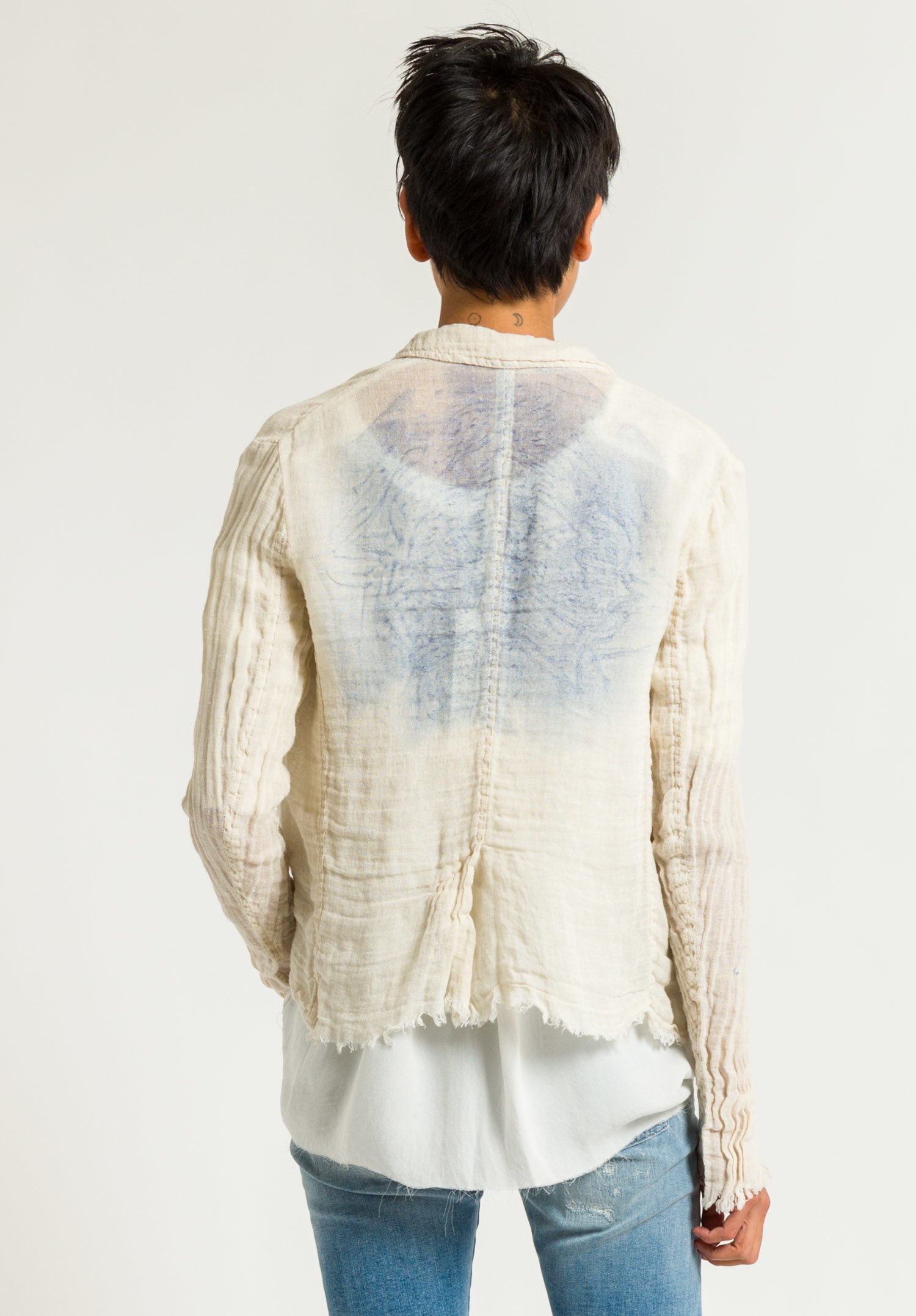 Jaga Linen Gauze Open Jacket in Ivory Santa Fe Dry Goods .