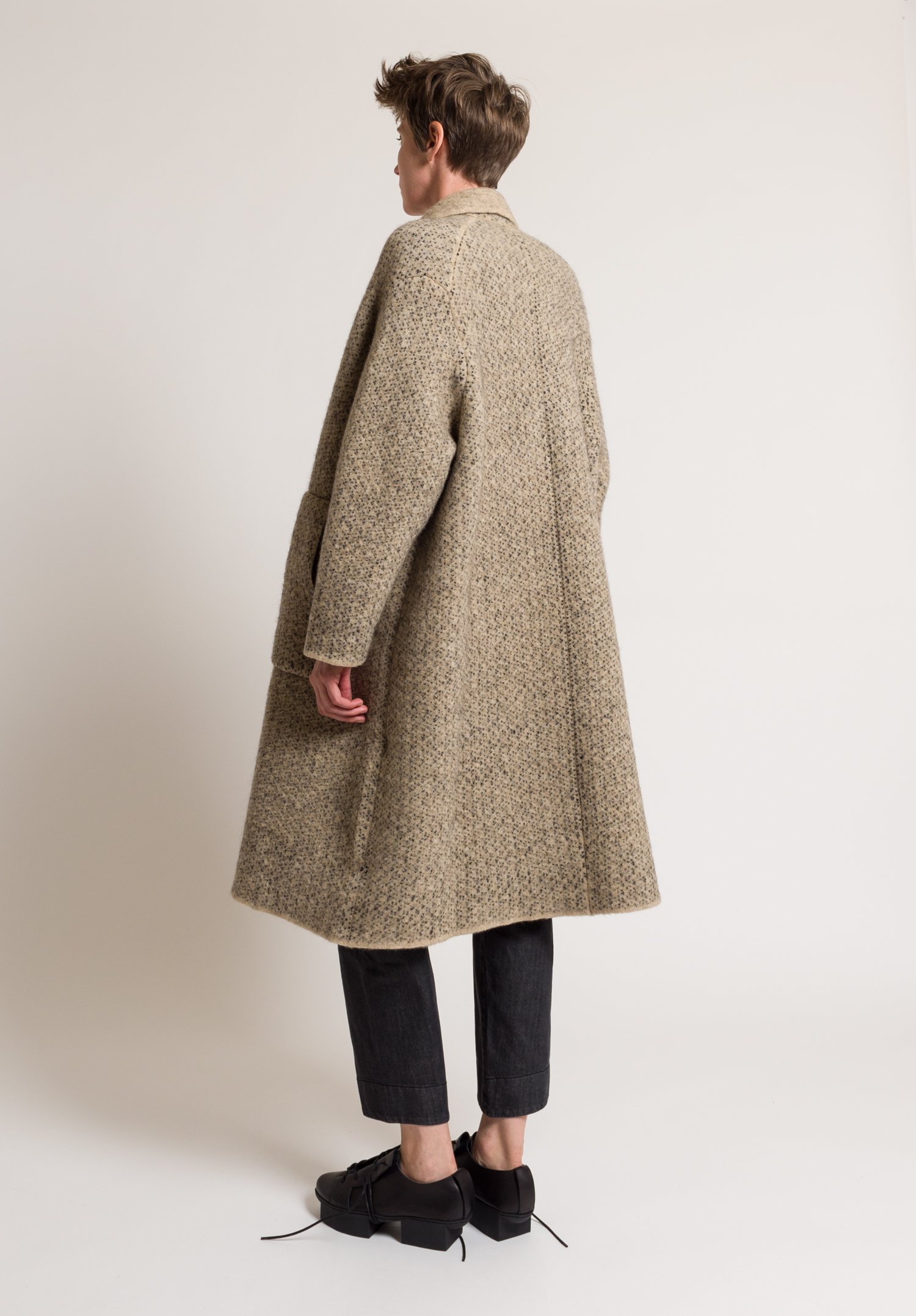 Boboutic Long Knit Yak & Wool Coat in Cream | Santa Fe Dry Goods ...