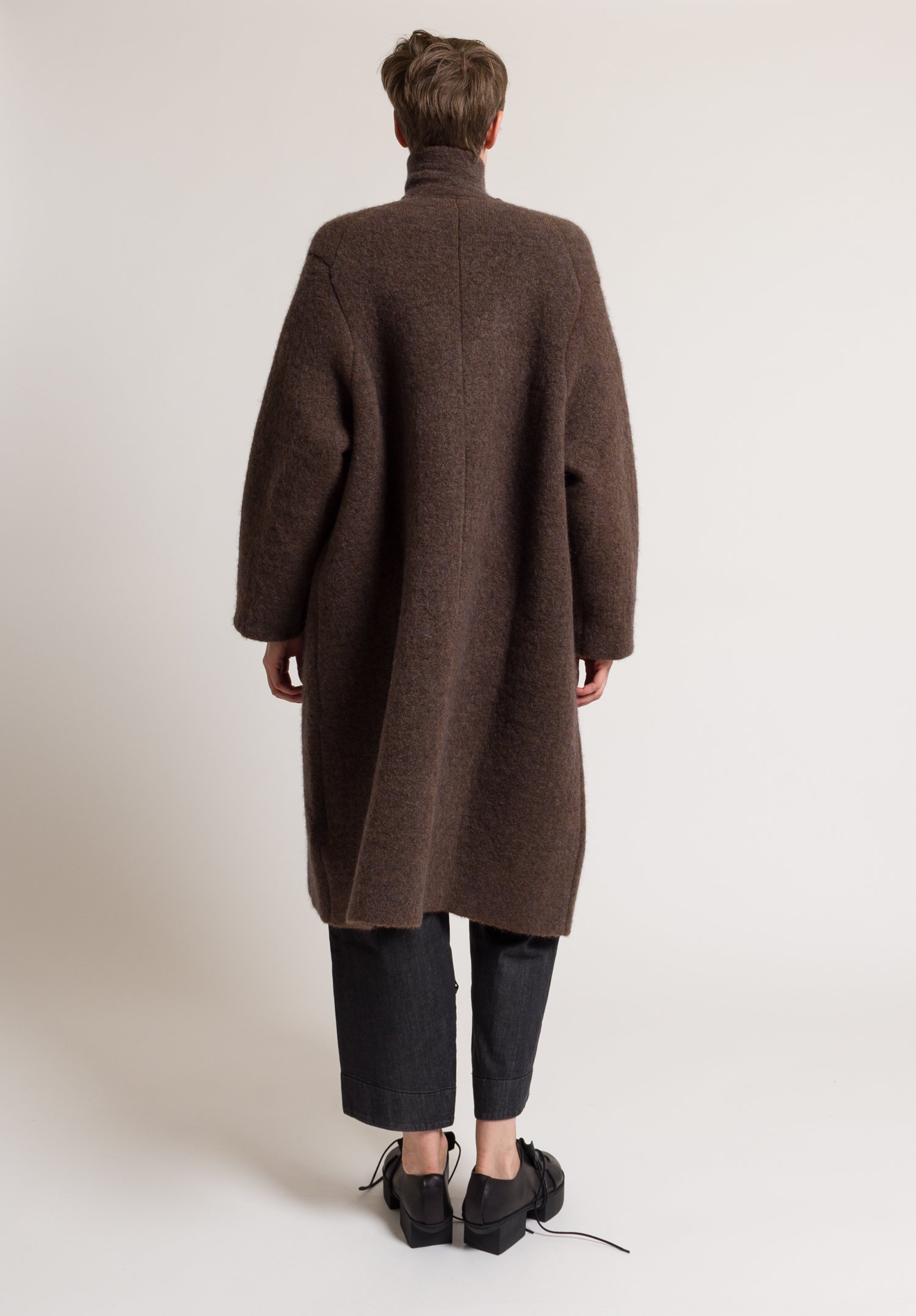 Boboutic Long Knit Yak & Wool Coat in Brown | Santa Fe Dry Goods ...