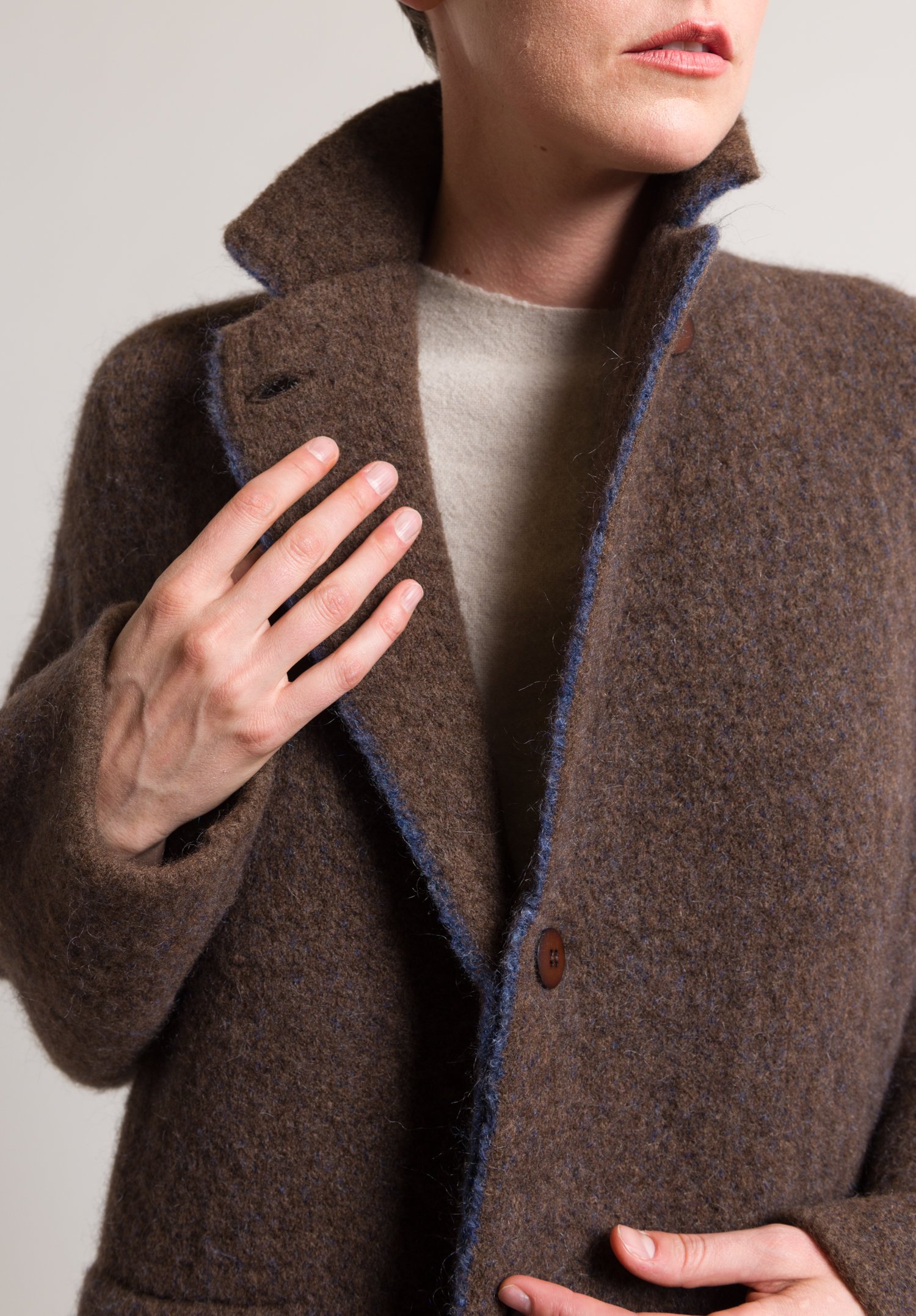 Boboutic Long Knit Yak & Wool Coat in Brown | Santa Fe Dry Goods ...