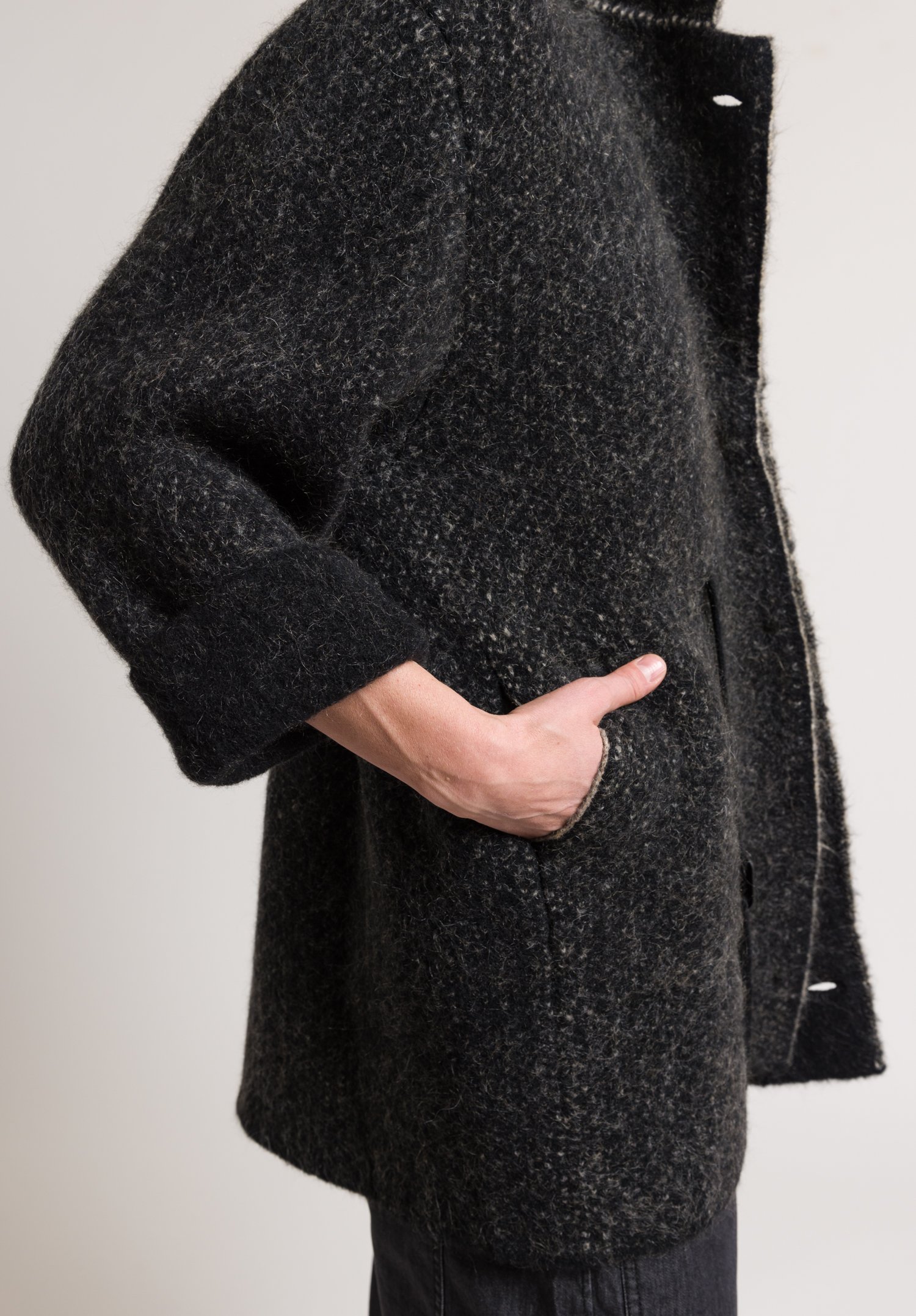 Boboutic Short Knit Yak & Wool Coat in Black | Santa Fe Dry Goods ...