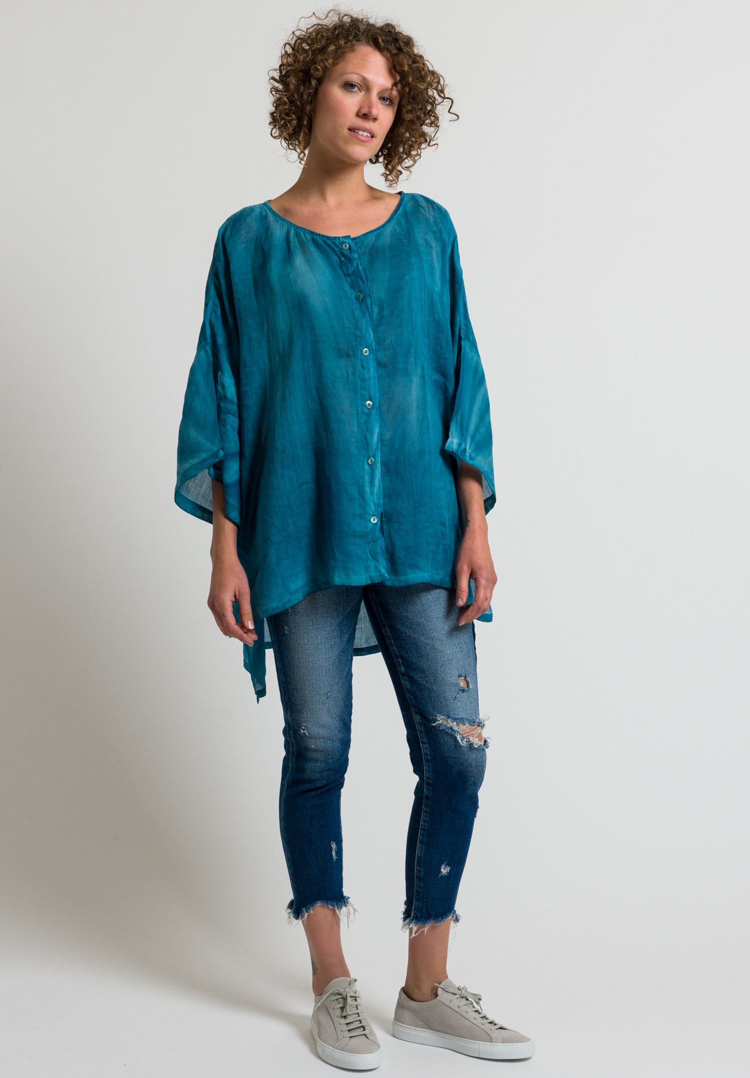 Gilda Midani Linen Super Shirt in Emerald | Santa Fe Dry Goods ...