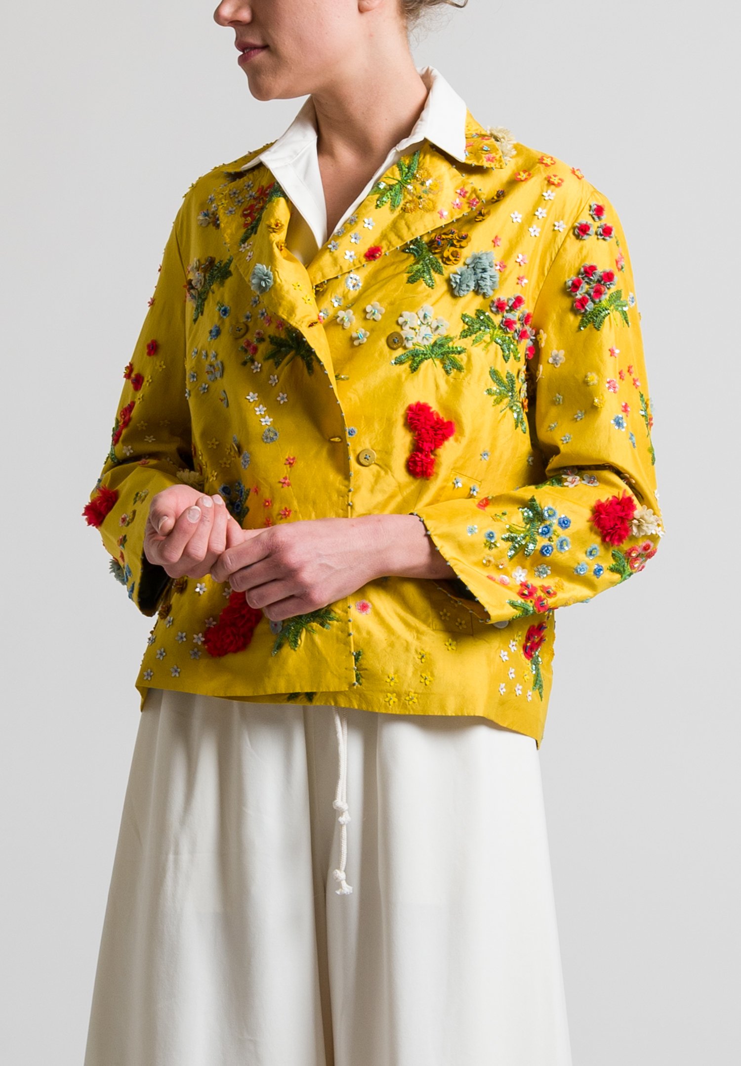 Péro Embellished Sequin Jacket in Yellow Santa Fe Dry Goods