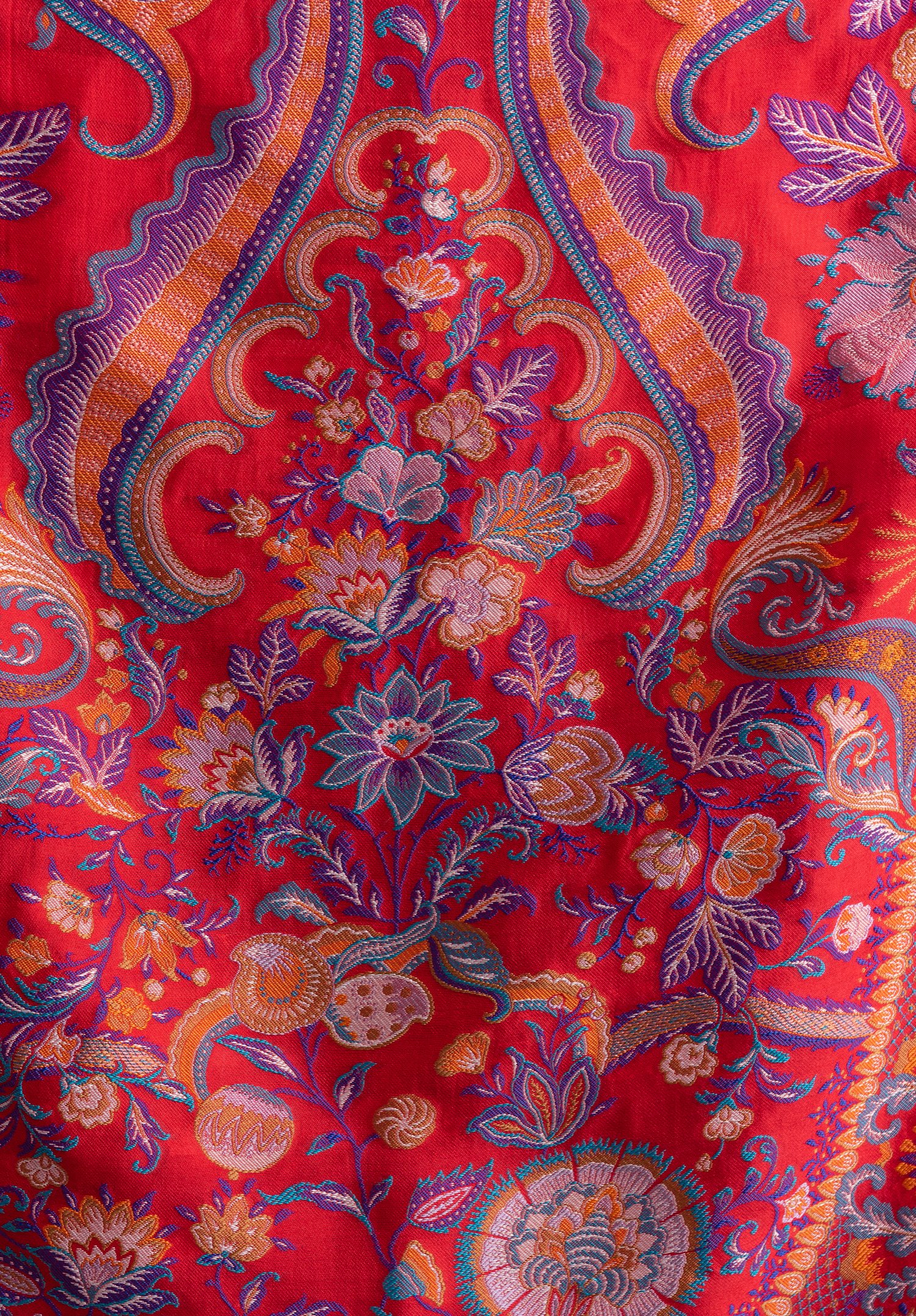 Etro Ornate Floral Pattern Scarf in Red / Multi | Santa Fe Dry Goods ...