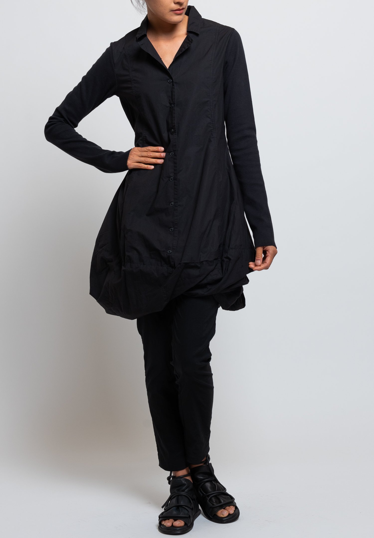 Rundholz Black Label Bubble Hem Dress in Black | Santa Fe Dry Goods ...