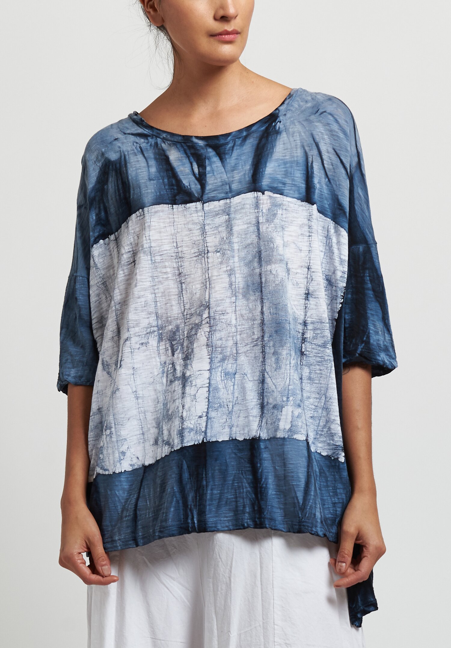 Gilda Midani Super Tee in Zones White + Steel | Santa Fe Dry Goods ...