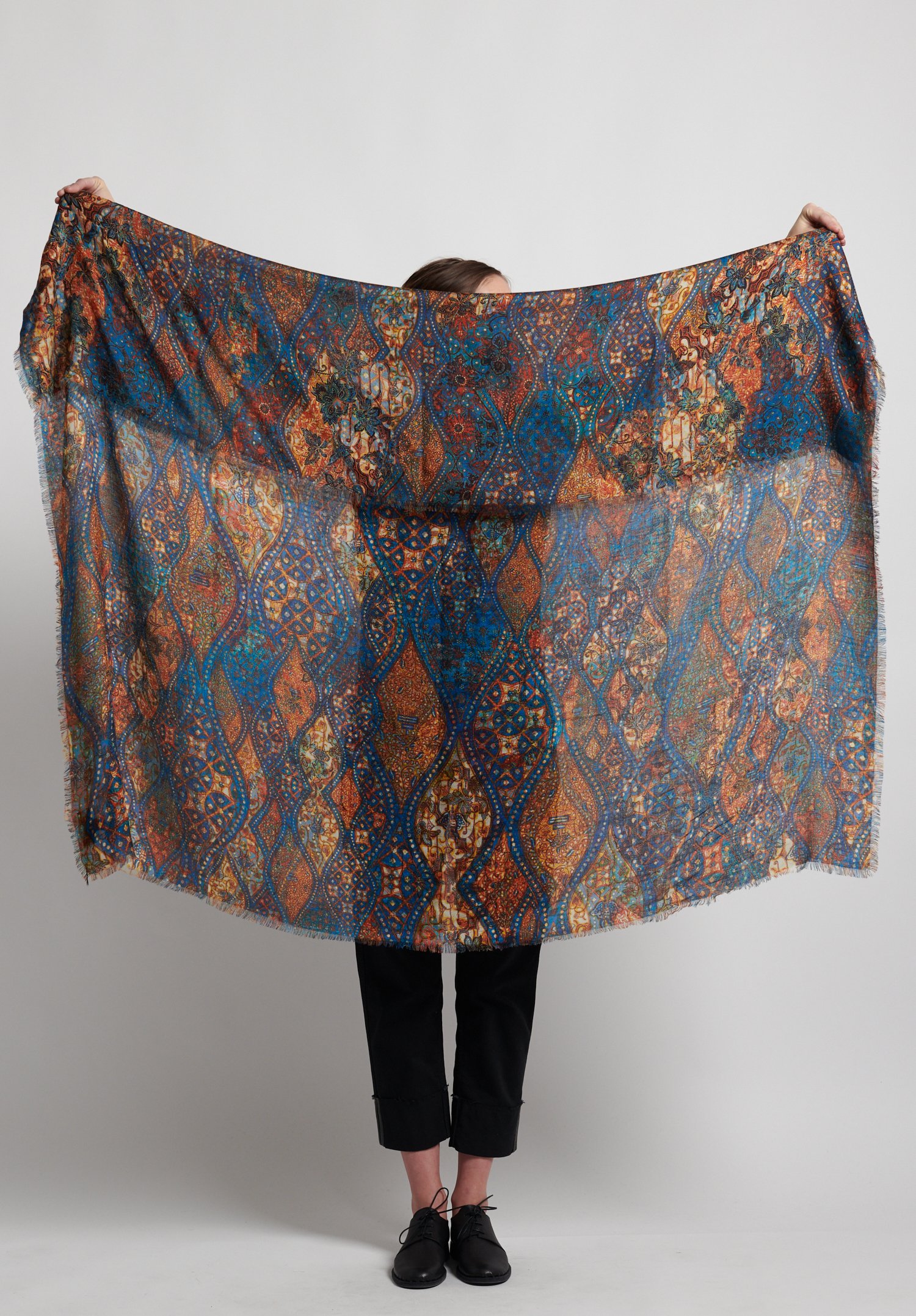 Alonpi Printed Square Scarf in Owens Multi | Santa Fe Dry Goods Trippen ...