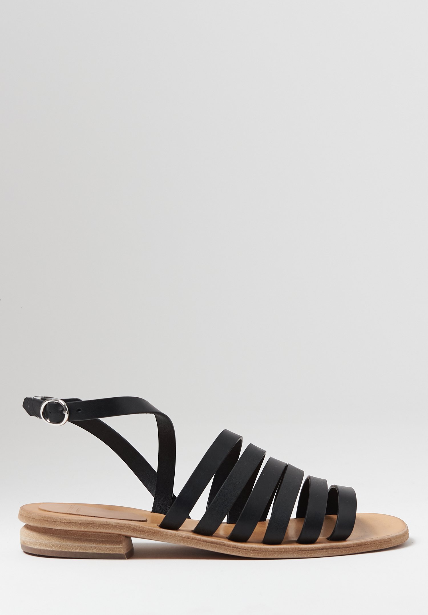 Officine Creative Droit Nappa Leather Sandals in Nero | Santa Fe Dry ...