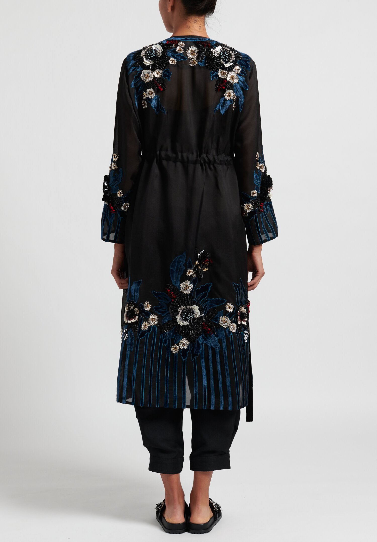 Biyan Embellished Organza Coat Dress in Black | Santa Fe Dry Goods ...