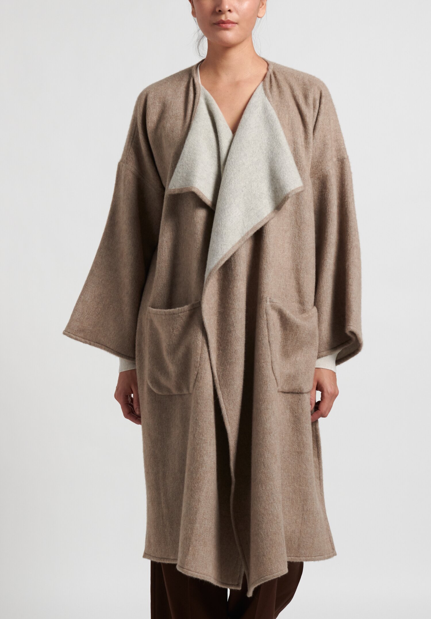 Alonpi Cashmere Open Front Coat in Natural | Santa Fe Dry Goods ...