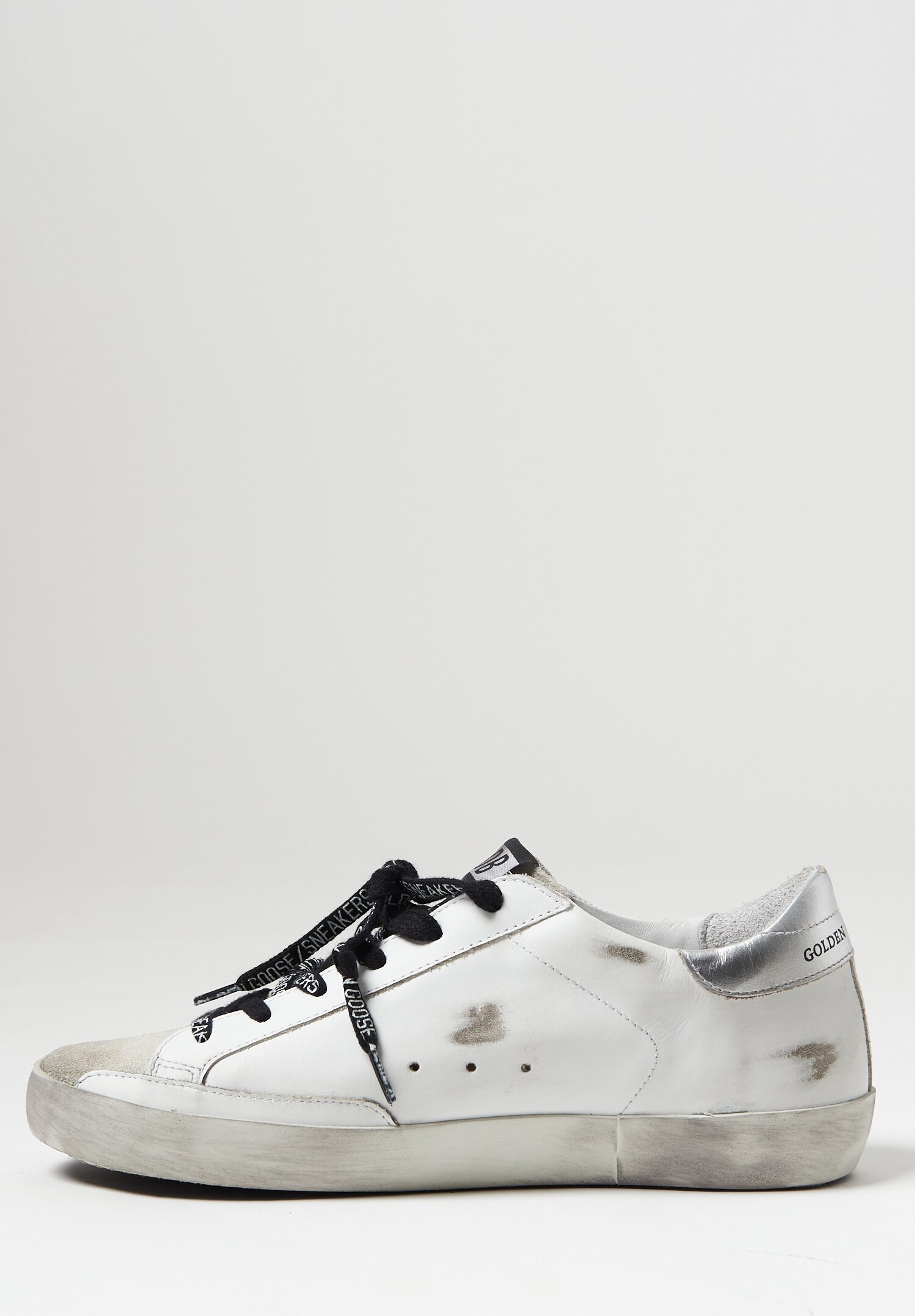 Golden Goose Superstar Dotted Star Sneaker in Black and White | Santa ...