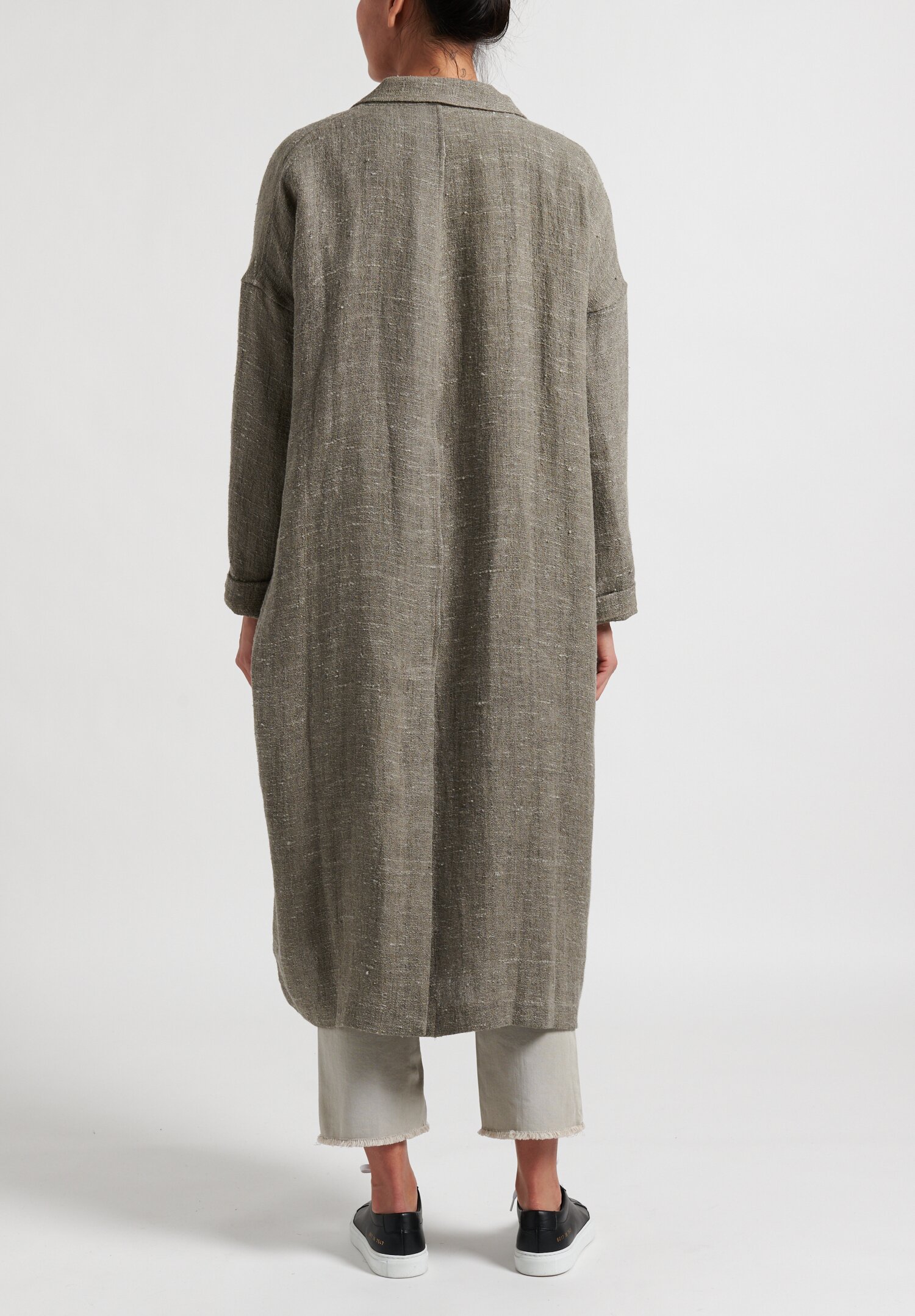 Album Di Famiglia Long Linen Coat in Grey | Santa Fe Dry Goods ...