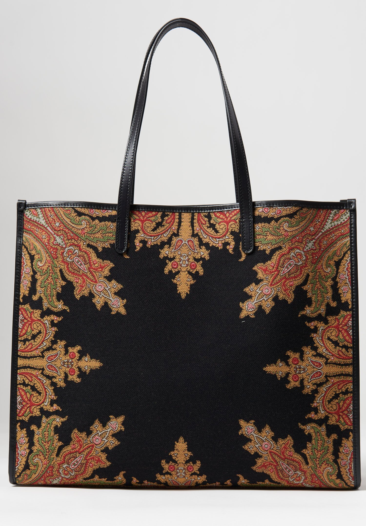 Etro Medium Paisley Jacquard Shopping Bag in Black | Santa Fe Dry Goods ...