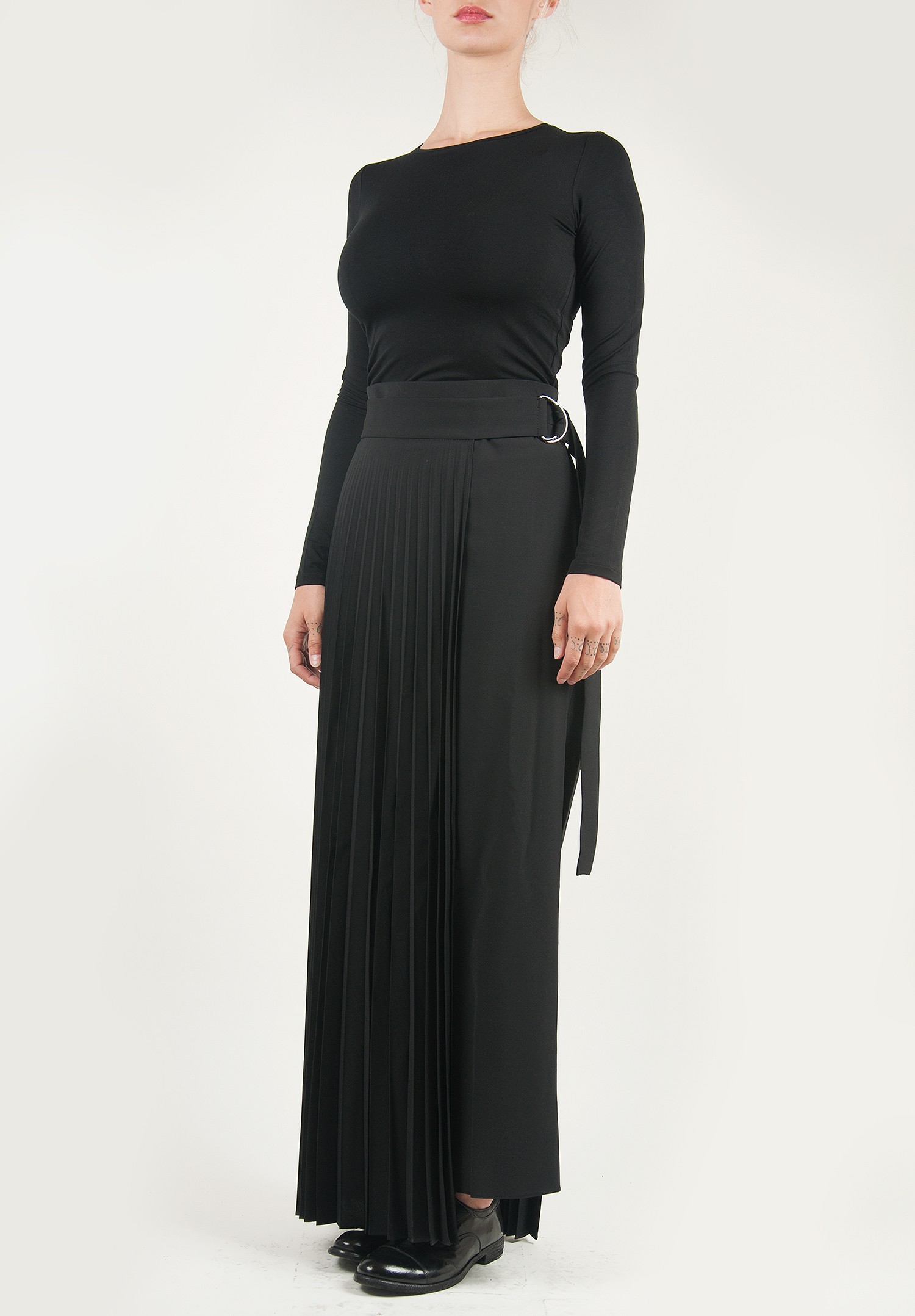 Brunello Cucinelli Pleated Maxi Skirt in Black | Santa Fe Dry Goods ...