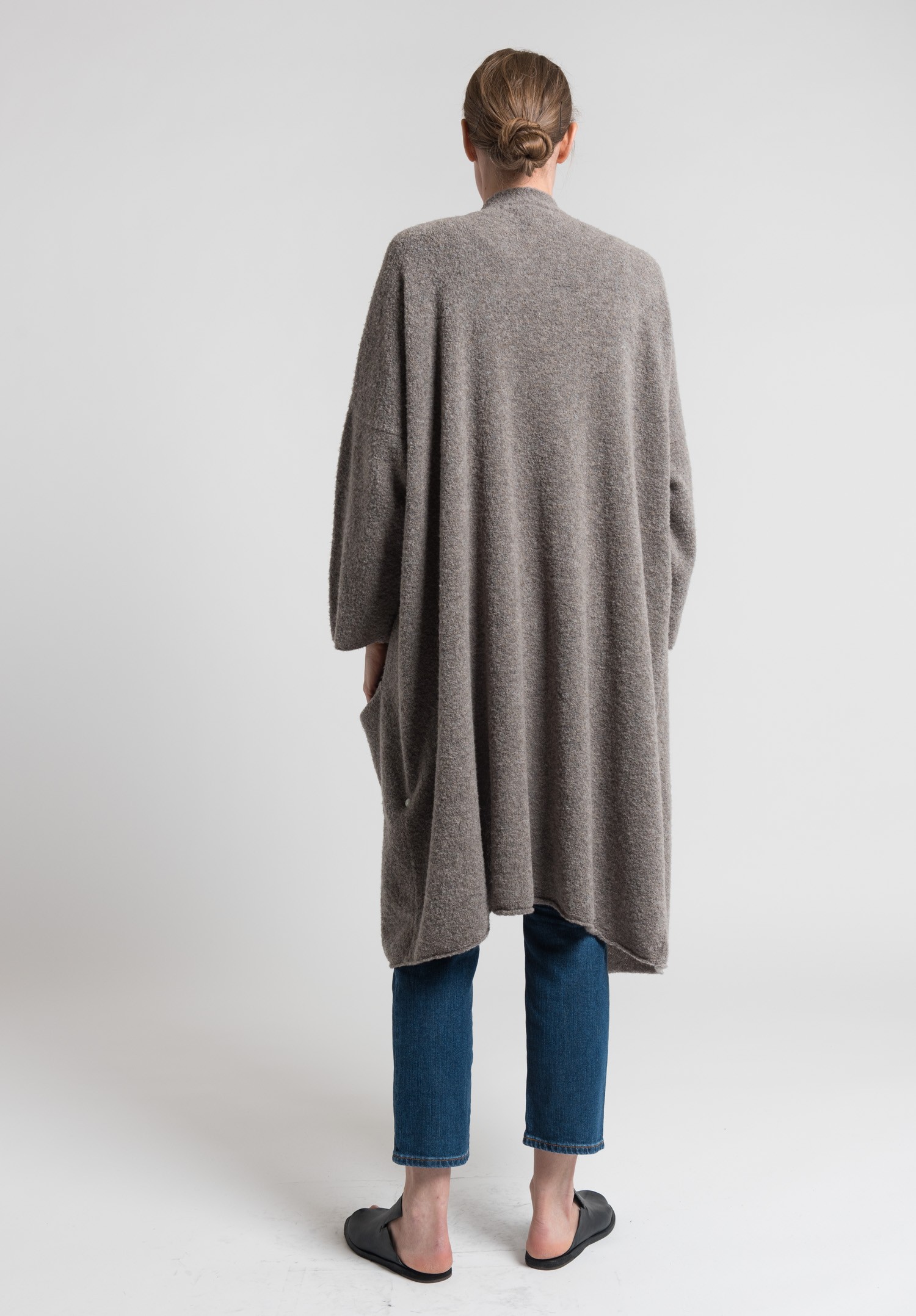 Eskandar Open Very Long Cardigan in Light Bison | Santa Fe Dry Goods ...