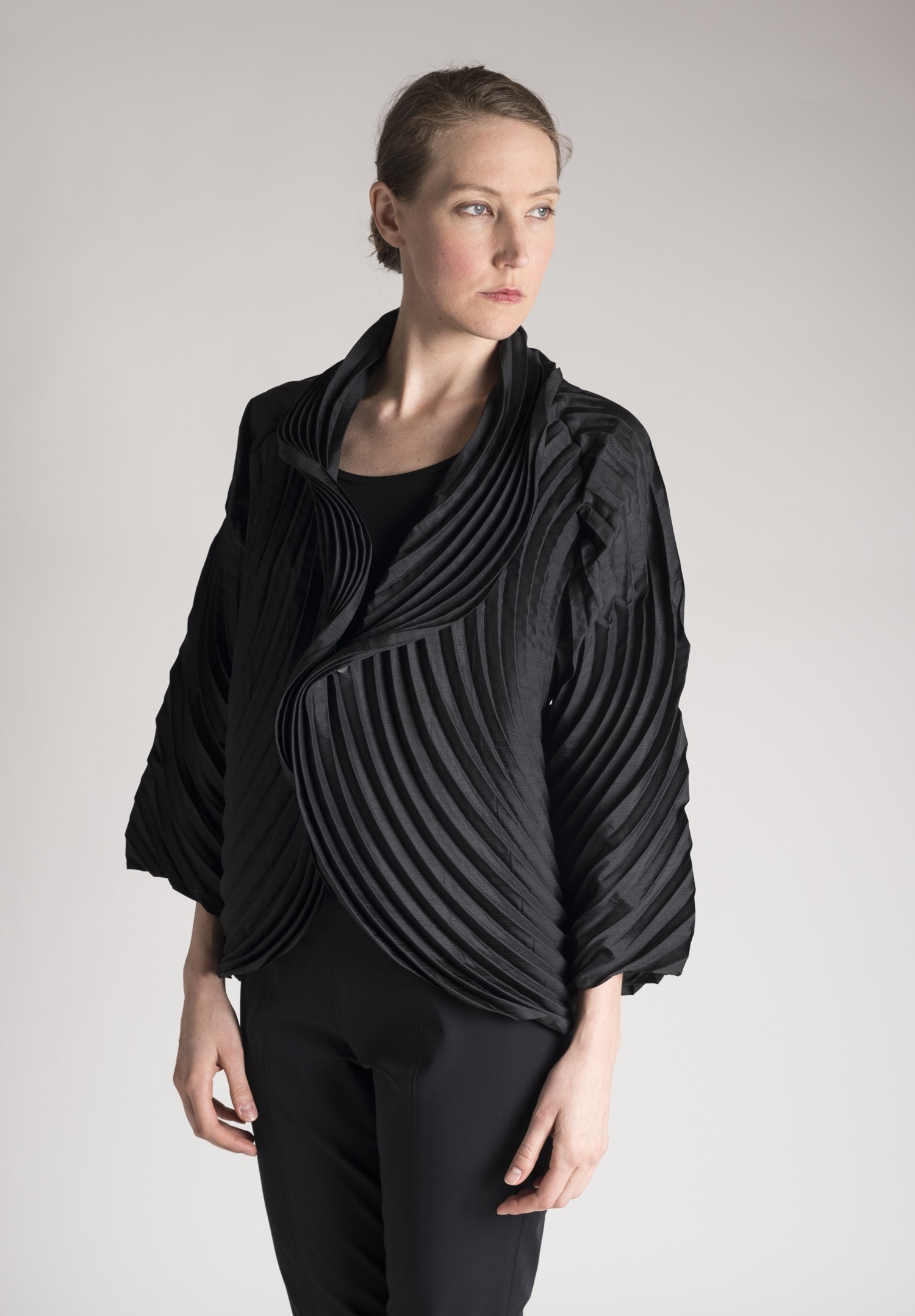 Issey Miyake Circular Pleated Jacket in Black | Santa Fe Dry Goods ...