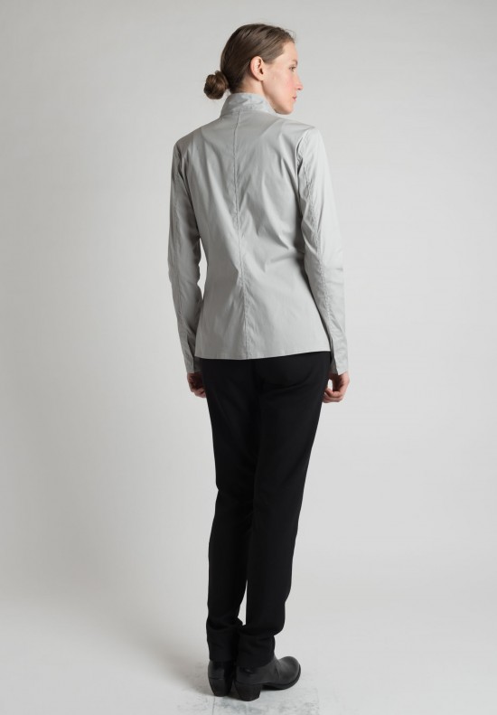 Lareida Long Sleeve Open Collar Shirt in Light Grey